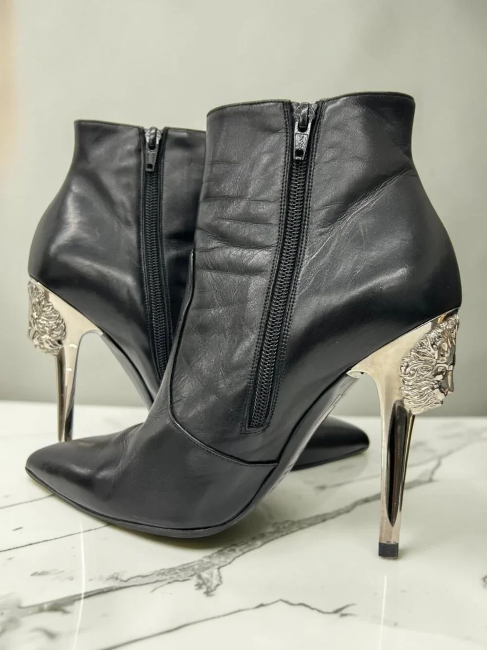Versus Versace Lion Head Ankle Boots, New and Pristine, Size 39.5 EU